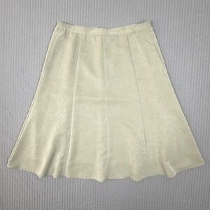 Blanche Sage Green Sueded A-Line Midi Skirt Size 42 Lined Panelled Casual Career